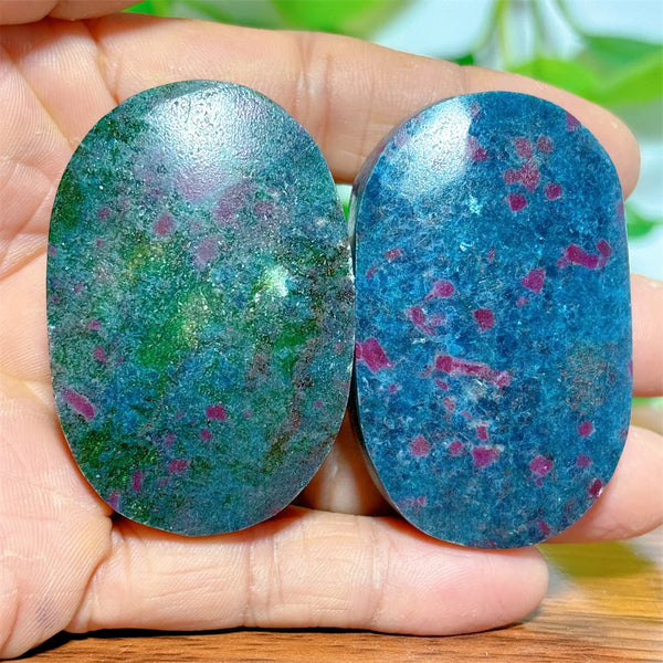 Red Ruby Zoisite Palm Stone-ToShay.org