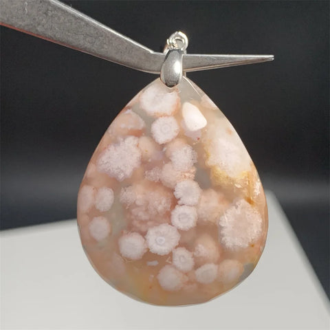 Pink Sakura Agate Pendants-ToShay.org
