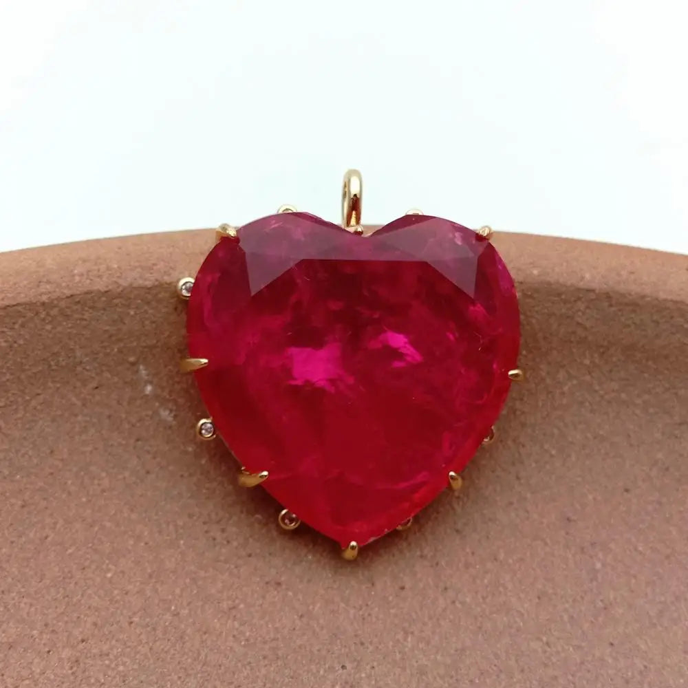 Red Crystal Heart Pendant-ToShay.org