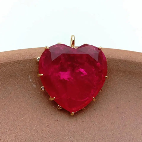 Red Crystal Heart Pendant-ToShay.org
