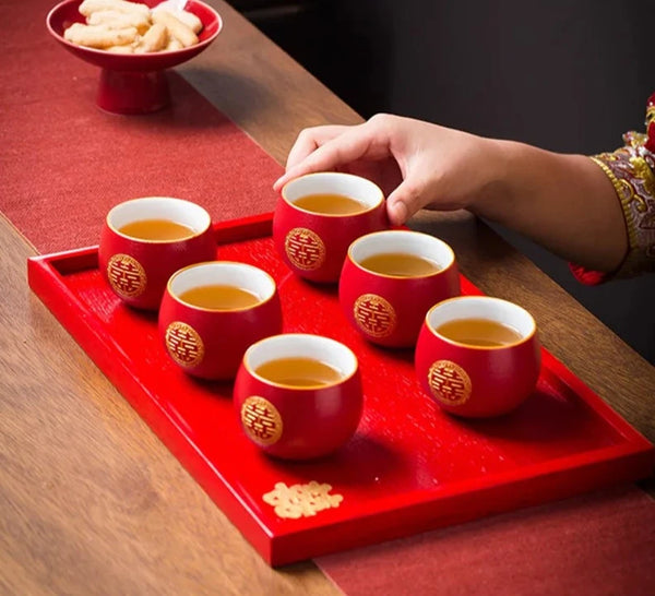Red Ceramic Tea Set-ToShay.org