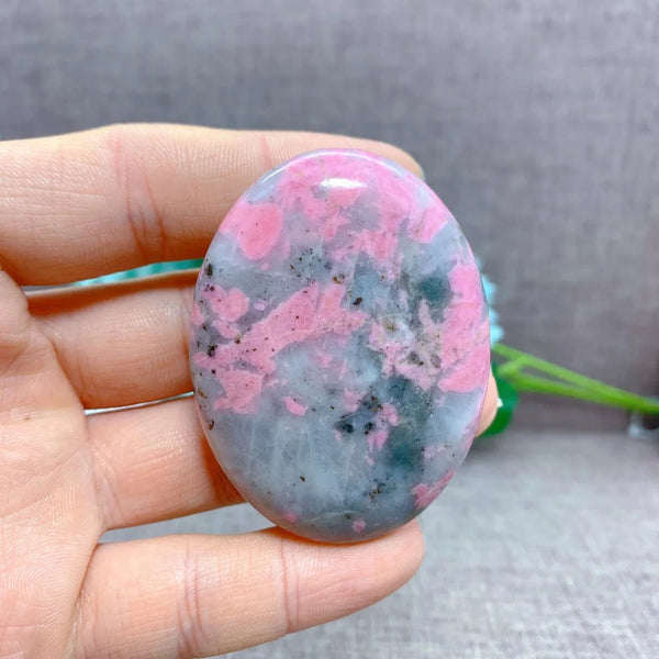 Pink Rhodonite Palm Stones-ToShay.org