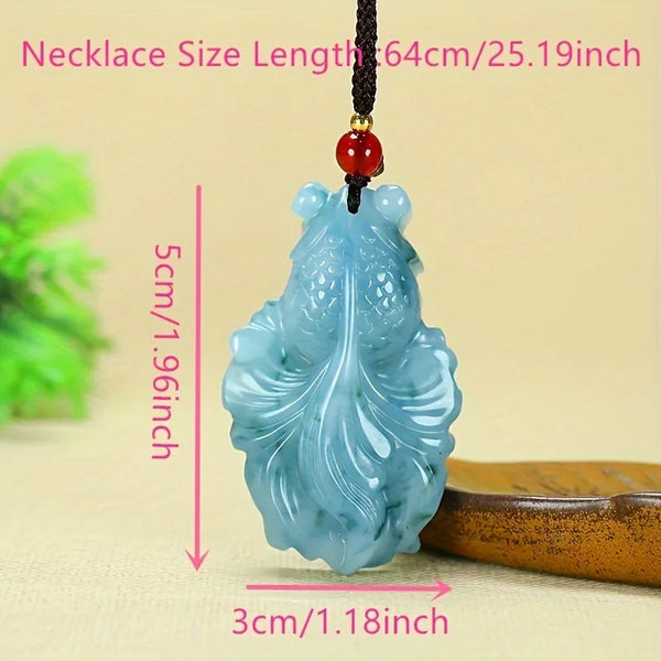 Blue Jade Goldfish Pendant-ToShay.org