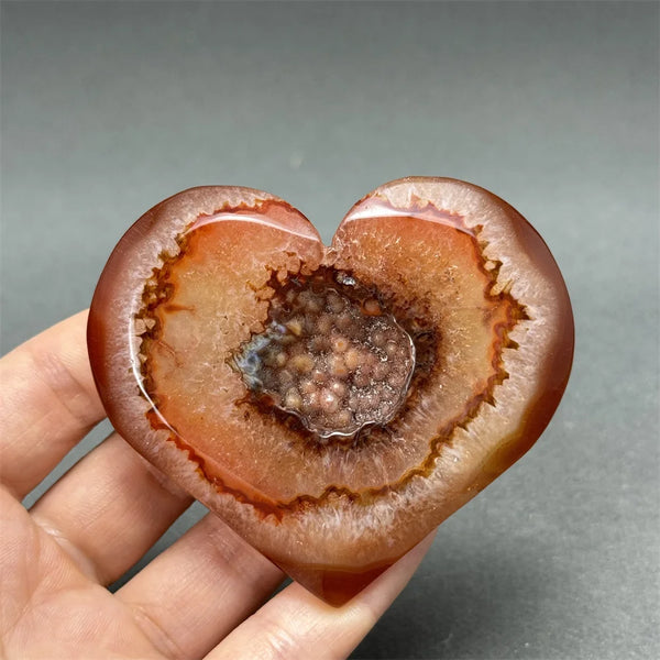 Red Agate Geode Heart-ToShay.org