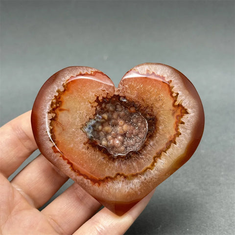 Red Agate Geode Heart-ToShay.org