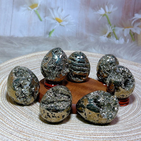 Silver Pyrite Geode Eggs-ToShay.org