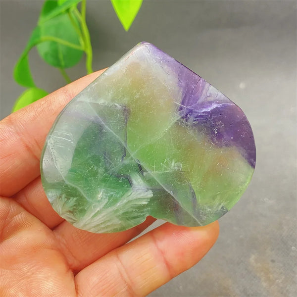 Green Feather Fluorite Heart-ToShay.org