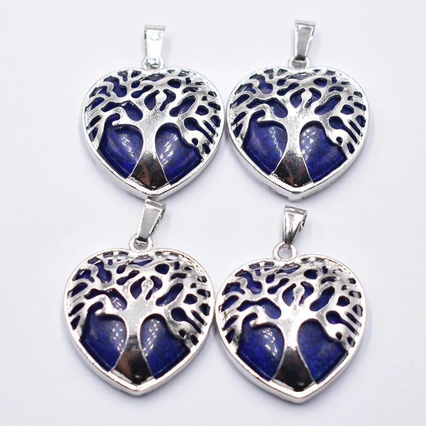 Mixed Crystal Tree Heart Pendants-ToShay.org
