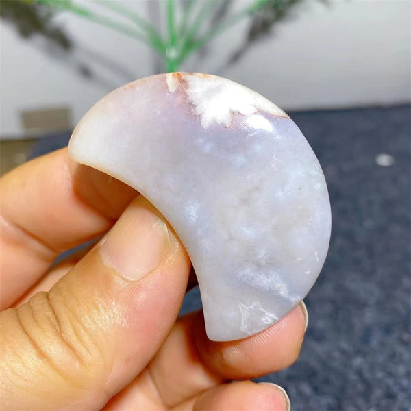 White Flower Agate Moon-ToShay.org