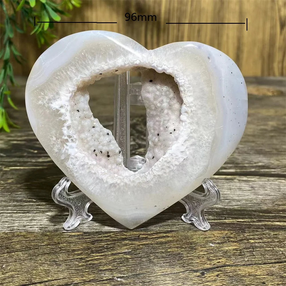 Grey Druzy Agate Heart-ToShay.org