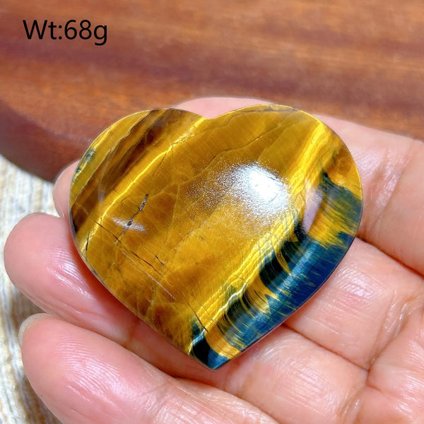 Yellow Blue Tiger Eye Heart-ToShay.org