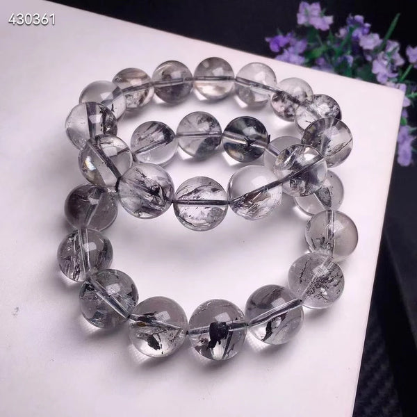 Black Herkimer Diamond Bracelet-ToShay.org