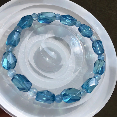 Blue Aquamarine Quartz Bracelet-ToShay.org