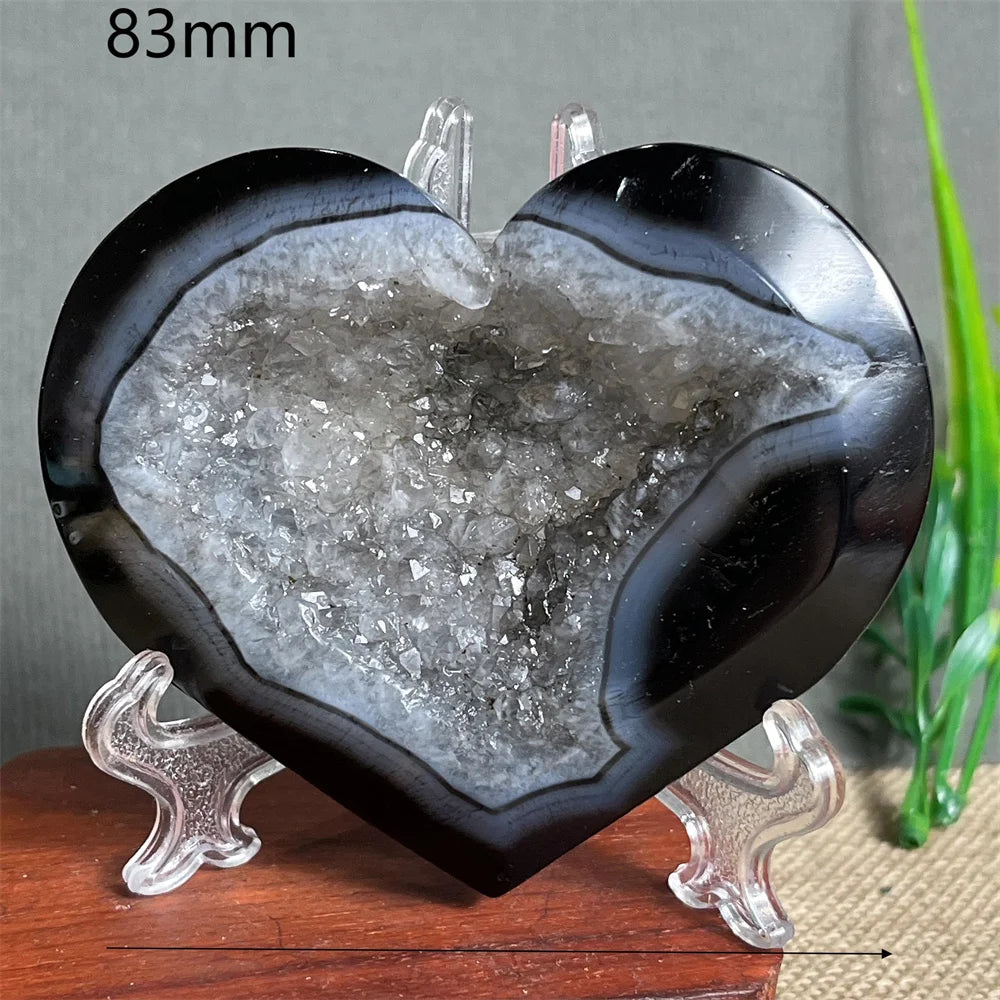 Black Agate Cluster Heart-ToShay.org