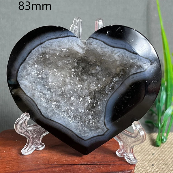 Black Agate Cluster Heart-ToShay.org