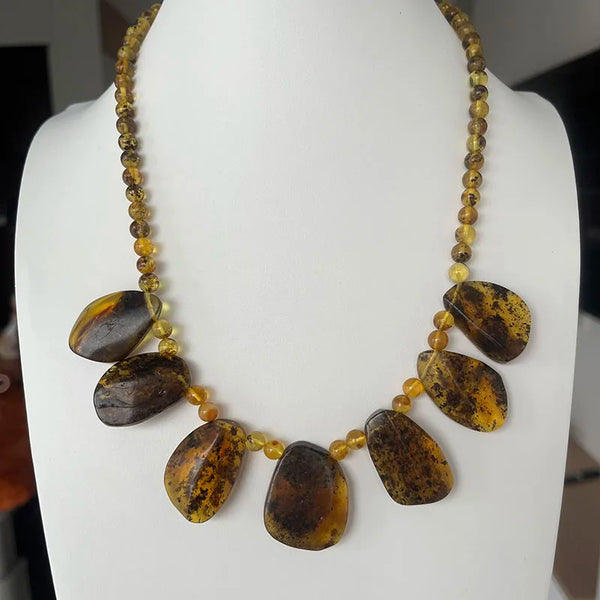 Yellow Amber Necklace-ToShay.org