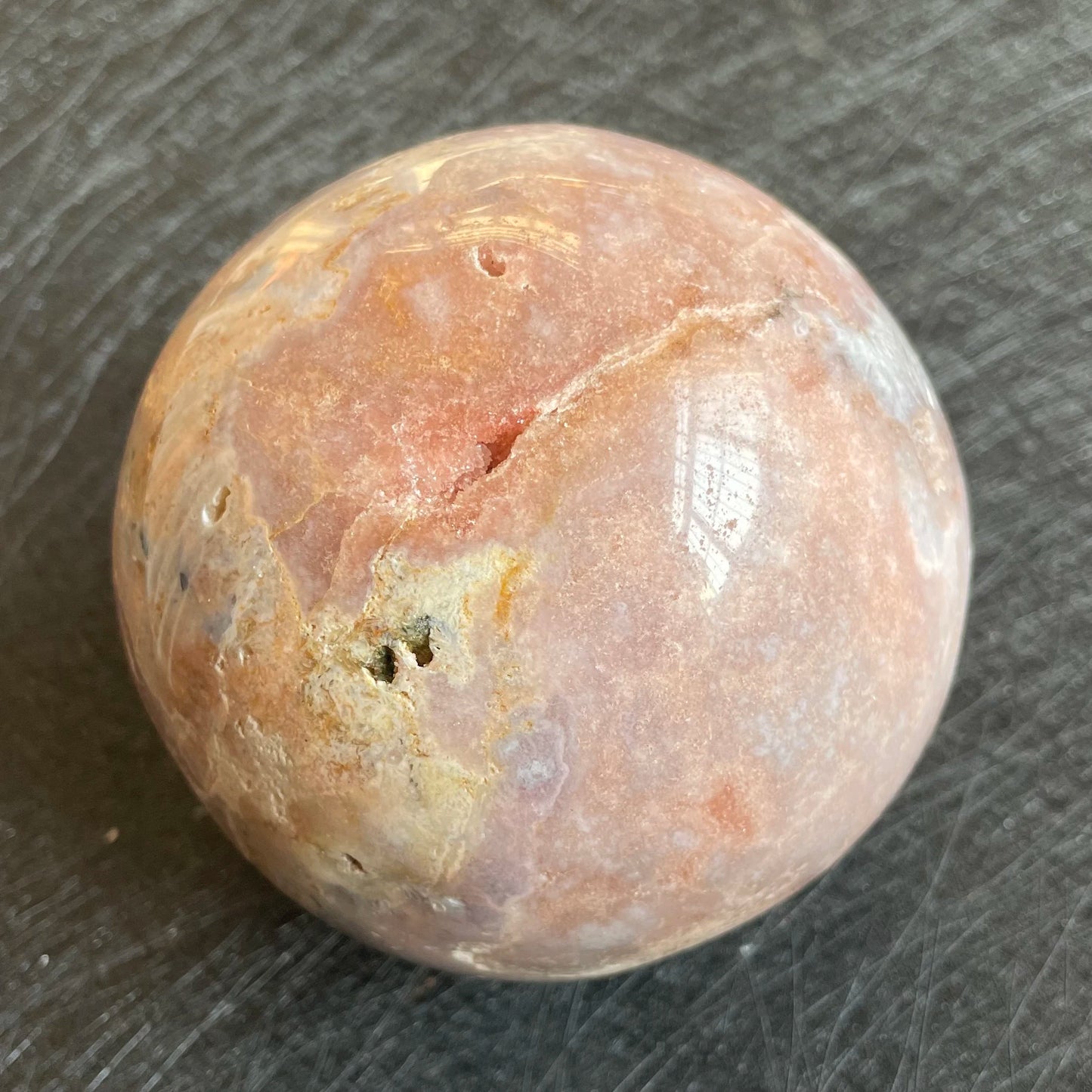 Pink Sakura Agate Cluster Ball-ToShay.org