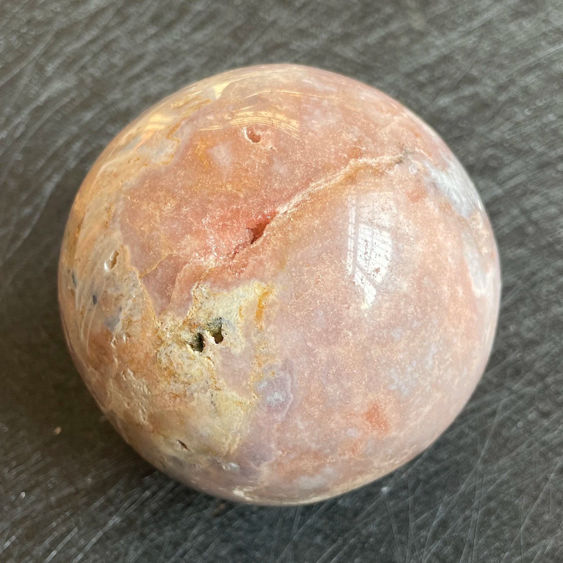 Pink Sakura Agate Cluster Ball-ToShay.org