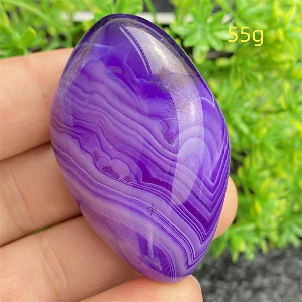 Purple Silk Agate Palm Stone-ToShay.org