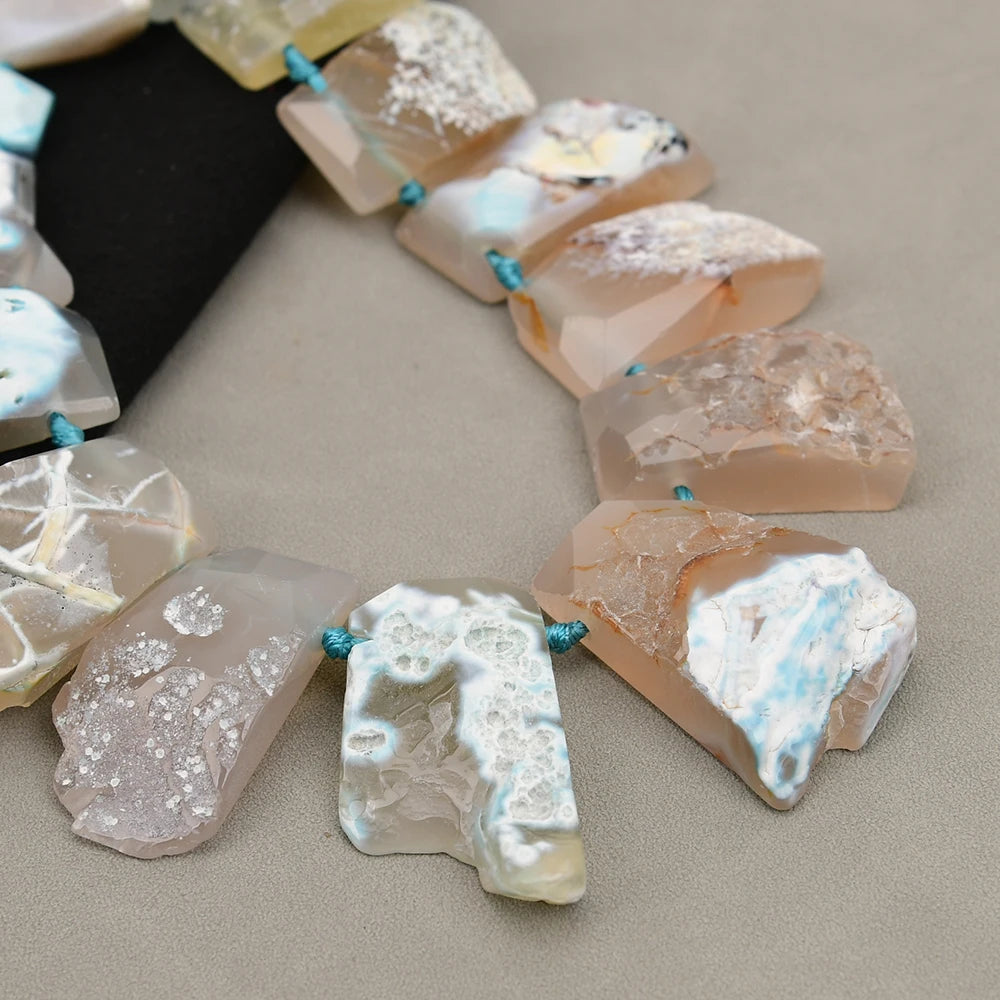 Blue Agate Slab Beads-ToShay.org
