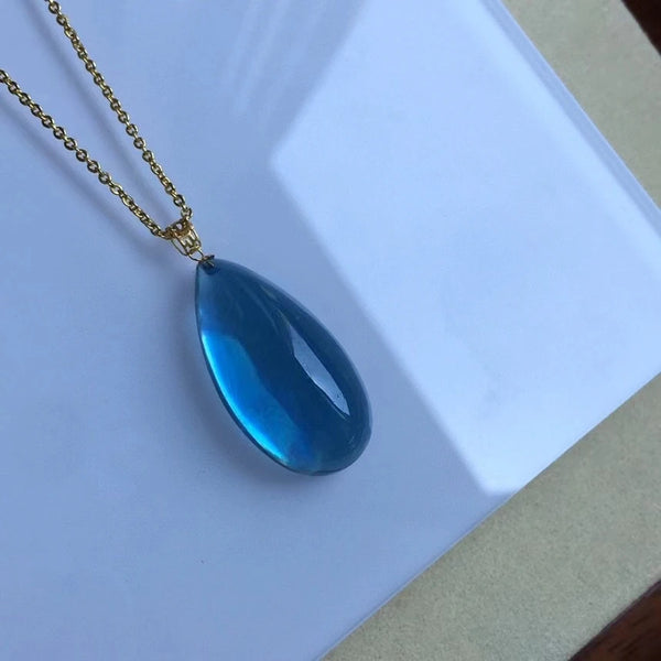 Blue Aquamarine Pendant-ToShay.org