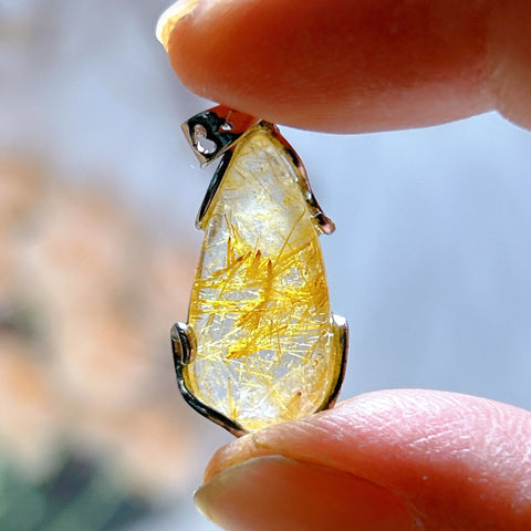 Gold Rutilated Pendant-ToShay.org