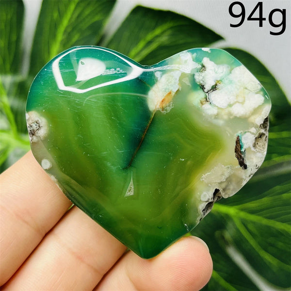 Green Flower Agate Heart-ToShay.org