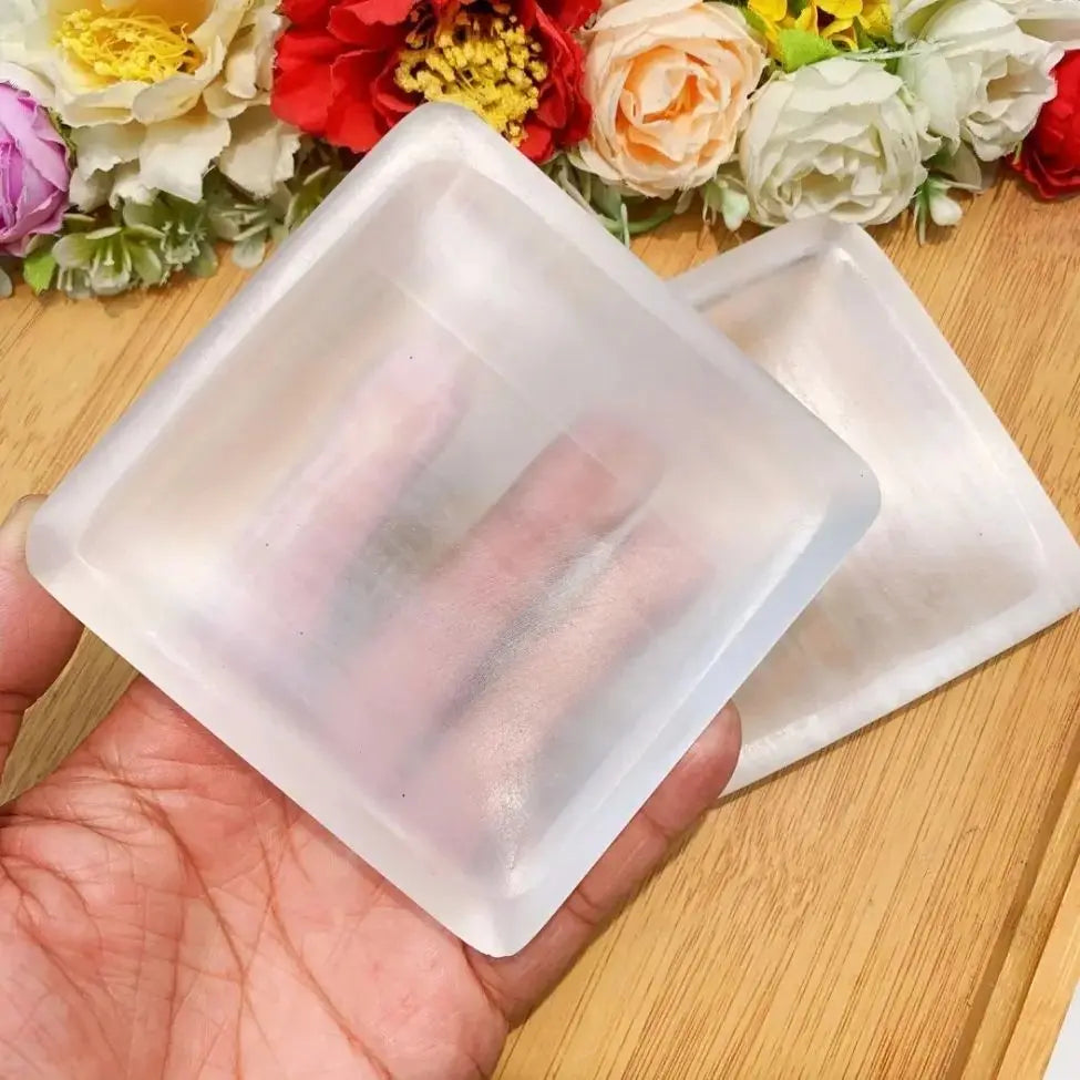 White Selenite Plate-ToShay.org