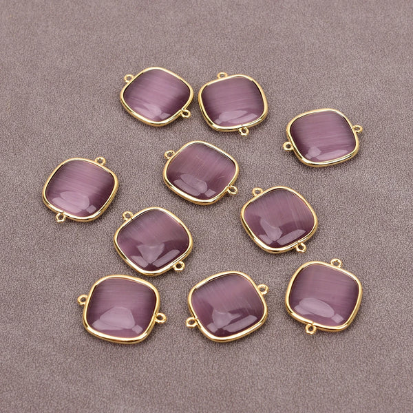Purple Cats Eye Charms-ToShay.org
