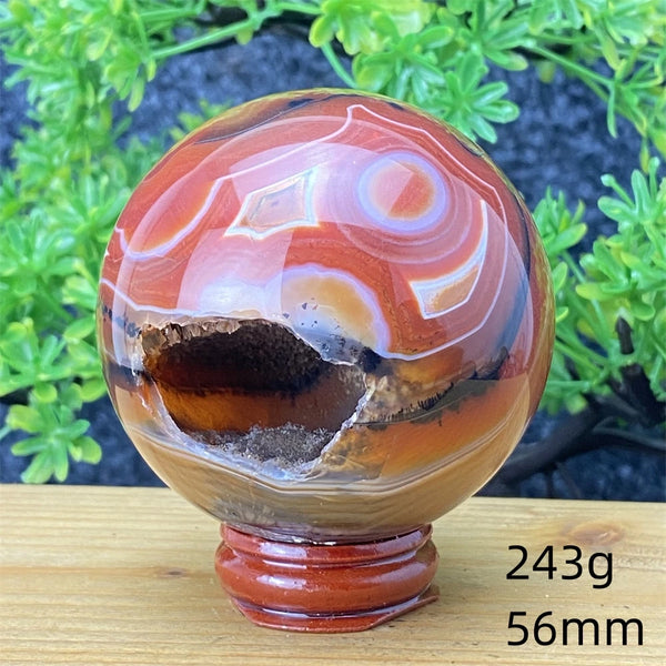 Red Striped Agate Ball-ToShay.org