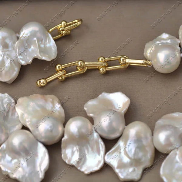 White Pearl Baroque Necklace-ToShay.org