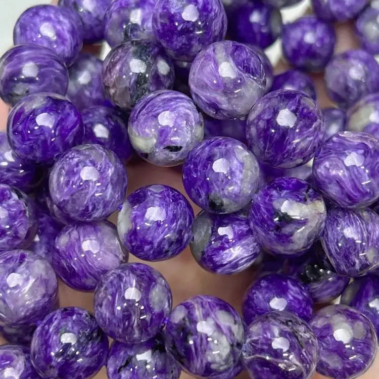 Purple Charoite Bead Bracelet-ToShay.org