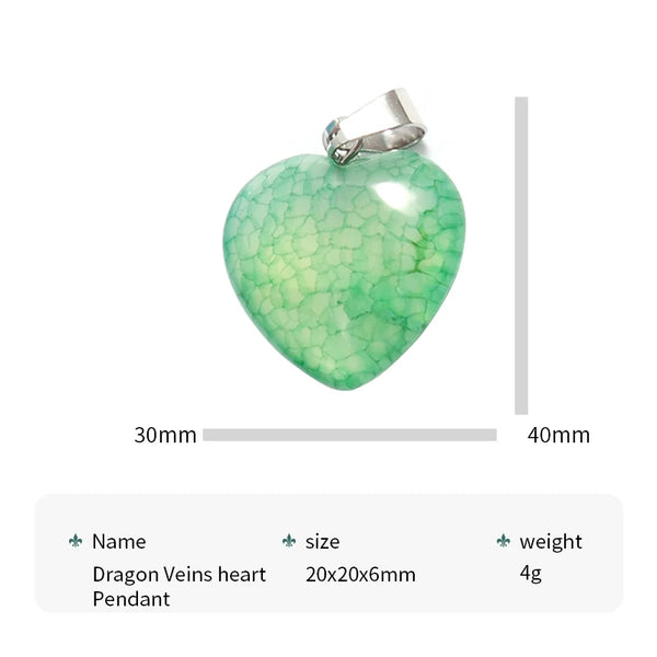 Mixed Dragon Veins Agate Hearts-ToShay.org