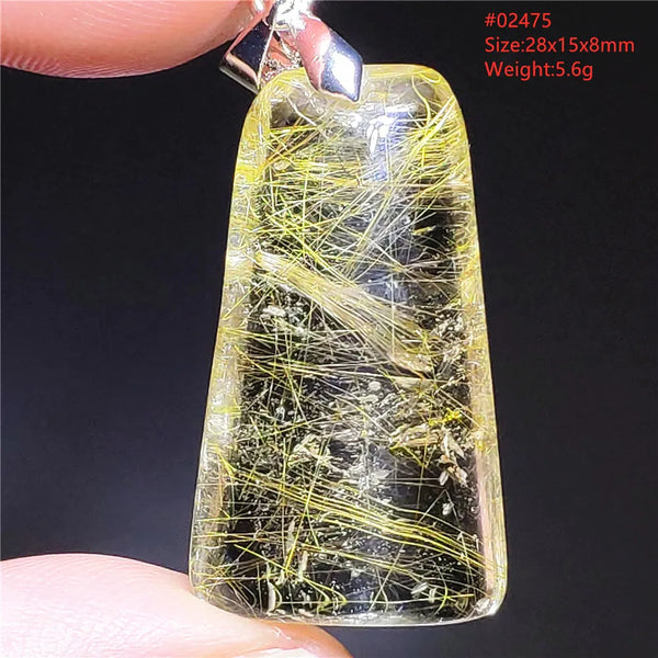 Gold Rutilated Quartz Pendant-ToShay.org