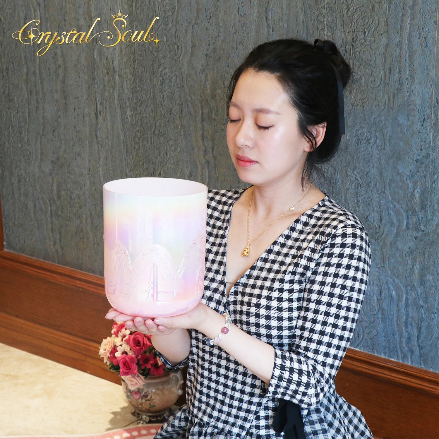 Pink Crystal Singing Bowl-ToShay.org