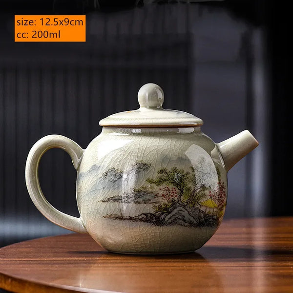 Ice Crack Glaze Ceramic Teapot-ToShay.org