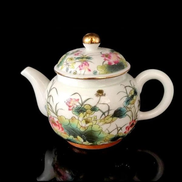 White Painted Porcelain Teapot-ToShay.org