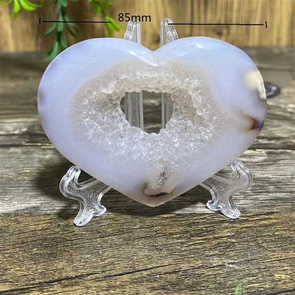 Grey Druzy Agate Heart-ToShay.org