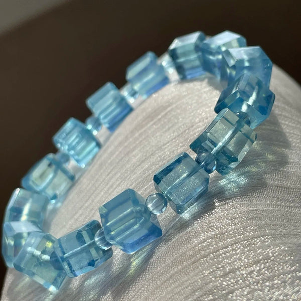 Blue Aquamarine Square Beads-ToShay.org