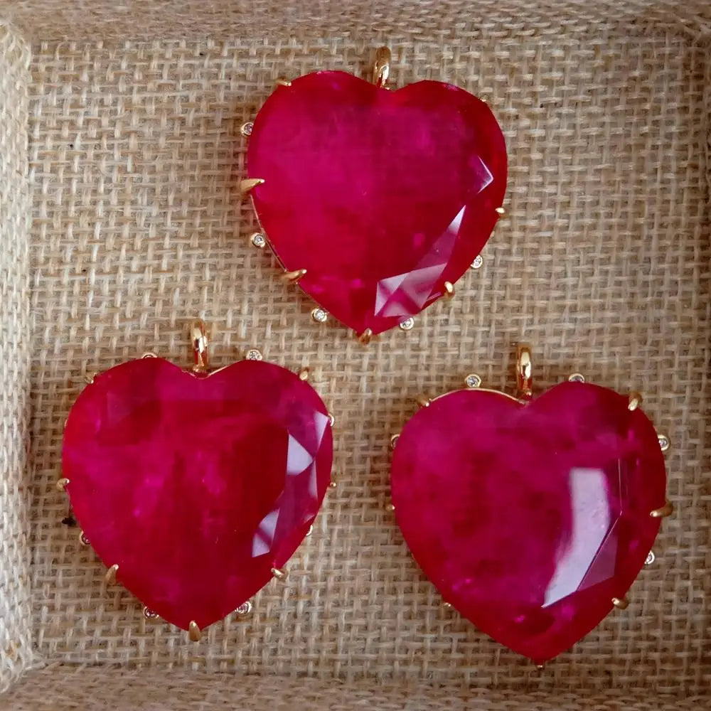 Red Crystal Heart Pendant-ToShay.org