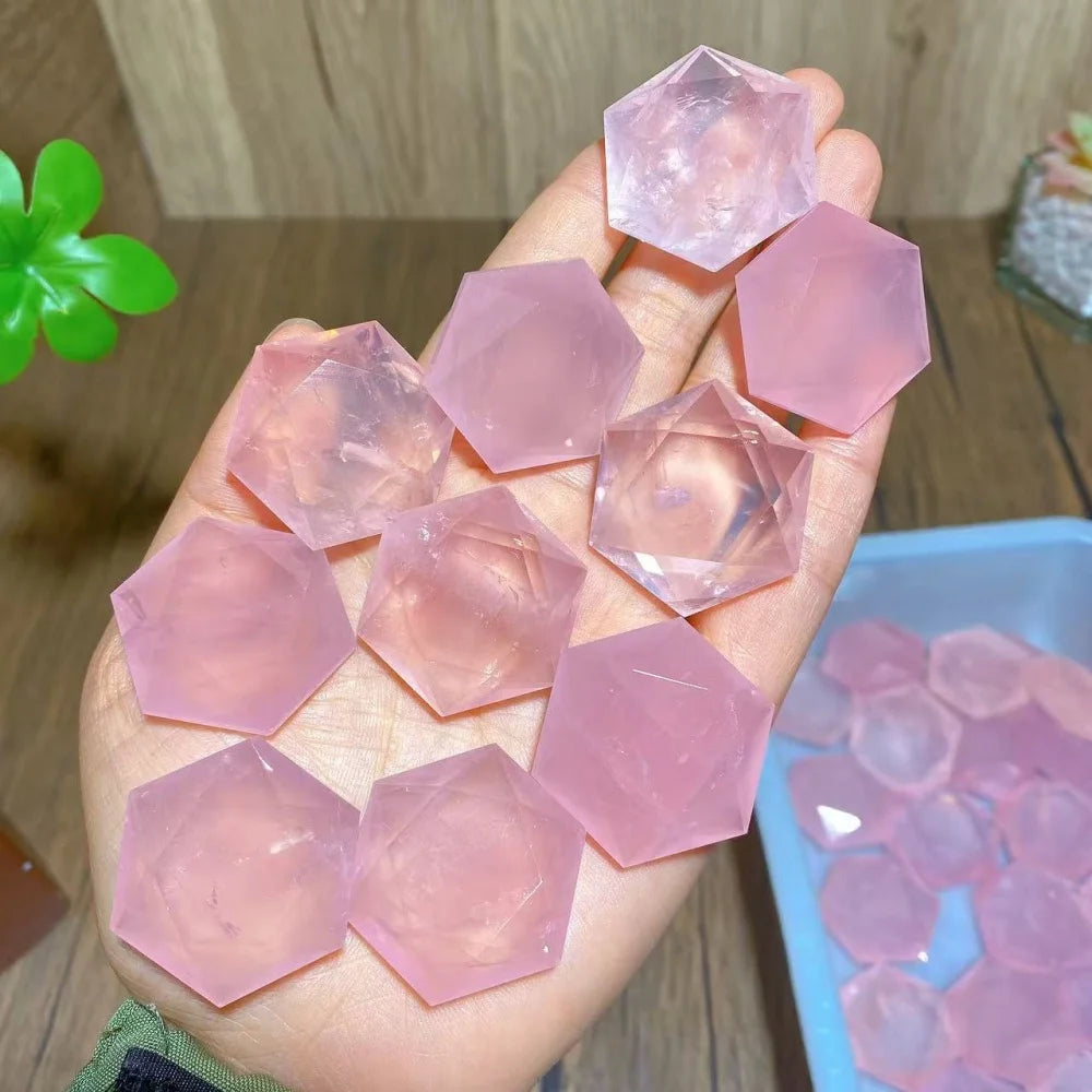 Pink Rose Quartz Hexagram-ToShay.org