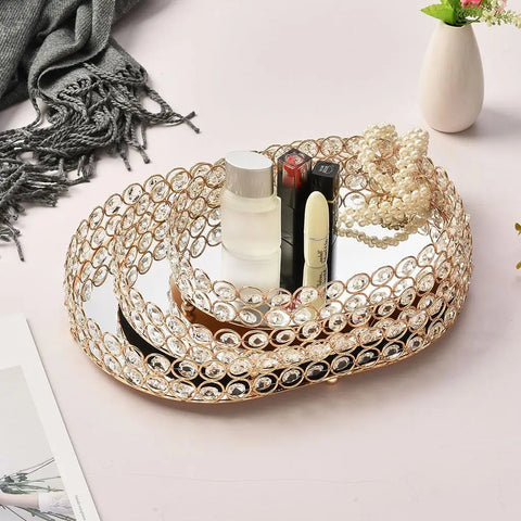 Crystal Bead Mirror Tray-ToShay.org