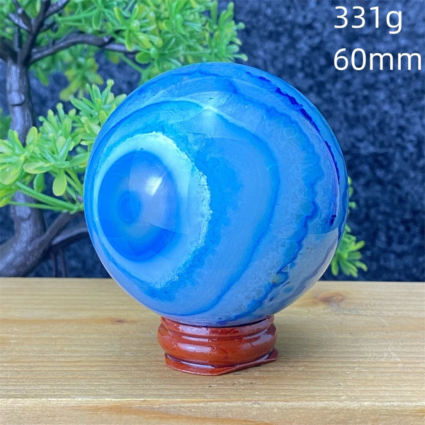 Blue Silk Agate Ball-ToShay.org