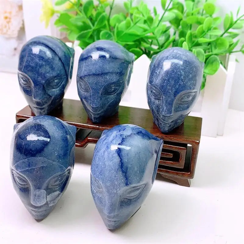 Blue Aventurine Alien Skull-ToShay.org