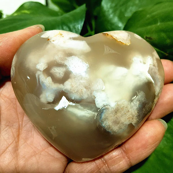 Pink Cherry Blossom Agate Heart-ToShay.org