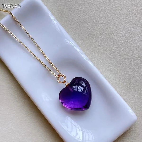 Purple Amethyst Heart Pendant-ToShay.org