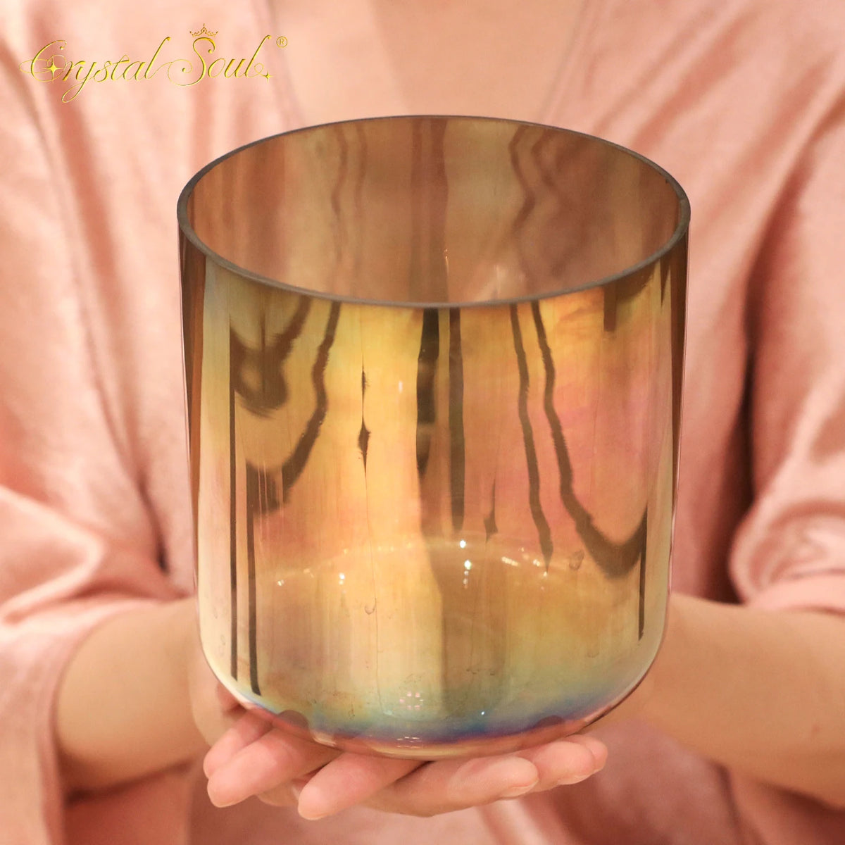 Champagne Gold Crystal Singing Bowl-ToShay.org