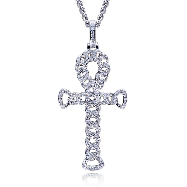 Silver Diamond Ankh Cross-ToShay.org
