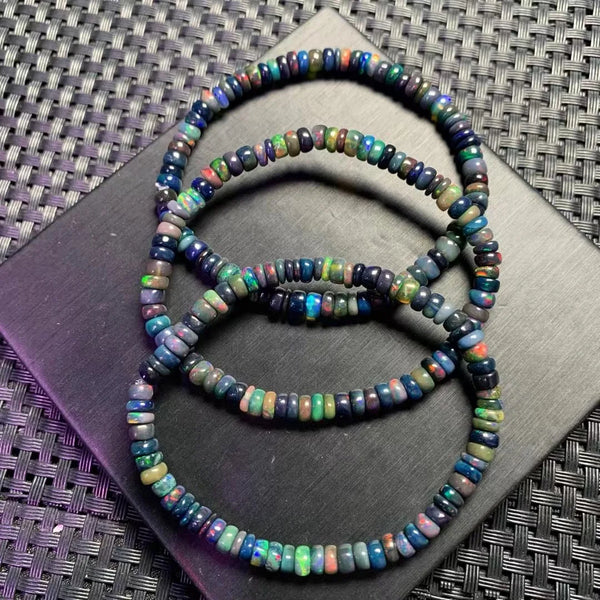 Black Opal Bead Bracelet-ToShay.org