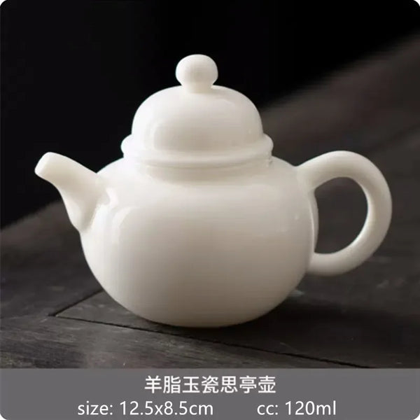 White Porcelain Teapot-ToShay.org
